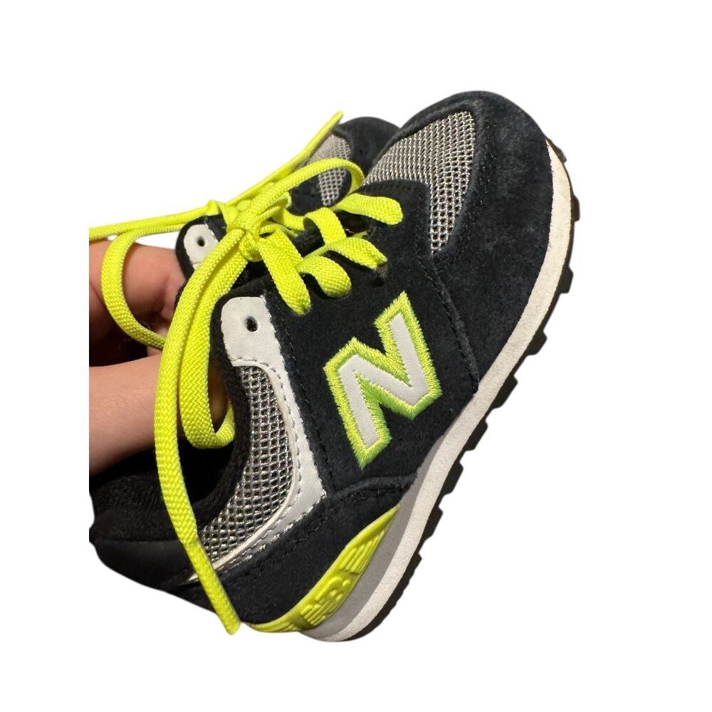 New Balance Infant Toddler 574 AJF Neon Yellow Black Sneakers Size 5